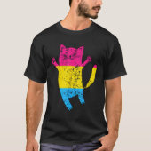 Happy Cat Pansexual Flag T-shirt (Voorkant)