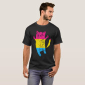 Happy Cat Pansexual Flag T-shirt (Voorkant volledig)