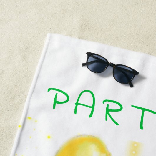 Happy Cat Party Cartoon Tekening - Cute Funny Cats Strandlaken (In situ)