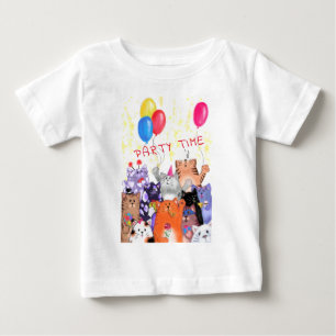 Happy Cat Party Cartoon Tekening - grappige katten