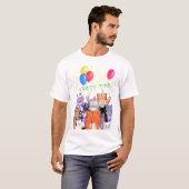 Happy Cat Party Grappig T-shirt (Voorkant volledig)
