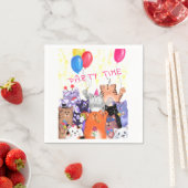 Happy Cat Party Napkins - Grappig schilderen Servet (Insitu)