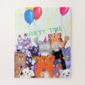 Happy Cat Party Puzzle Cartoon Funny Cats Legpuzzel (Verticaal)