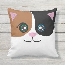 Happy Cat Pillow - Calico Buitenkussen