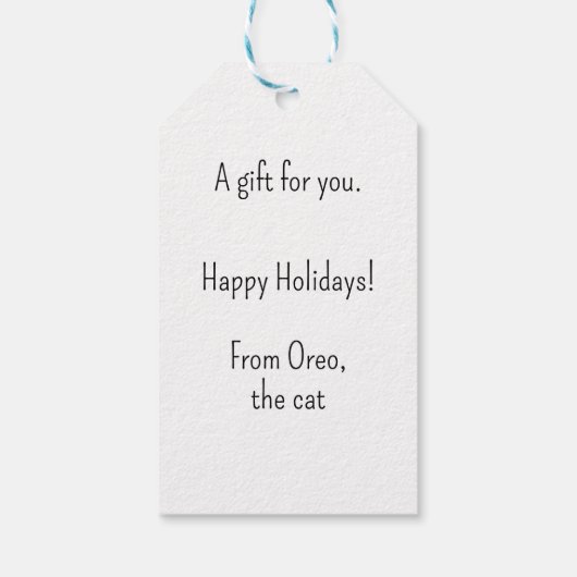 Happy Cat Reflection in een annament Kerstmis Cadeaulabel (Achterkant)