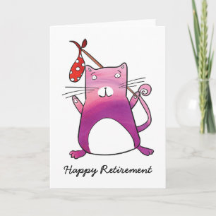 Happy Cat Retirement Kaart