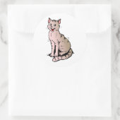 Happy Cat Ronde Sticker (Tas)