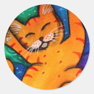 Happy Cat Ronde Sticker