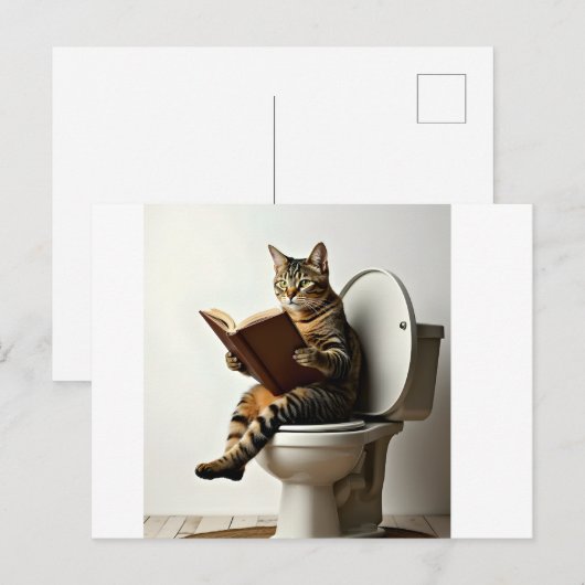 Happy Cat: Schattige kittenontwerp voor kattenlief Feestdagenkaart (Voorkant / Achterkant)