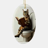 Happy Cat: Schattige kittenontwerp voor kattenlief Keramisch Ornament (Rechts)