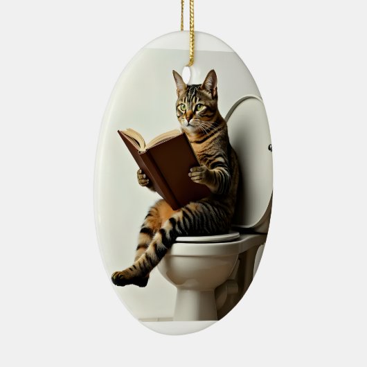 Happy Cat: Schattige kittenontwerp voor kattenlief Keramisch Ornament (Rechts)