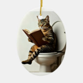 Happy Cat: Schattige kittenontwerp voor kattenlief Keramisch Ornament (Voorkant)