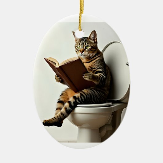 Happy Cat: Schattige kittenontwerp voor kattenlief Keramisch Ornament (Voorkant)