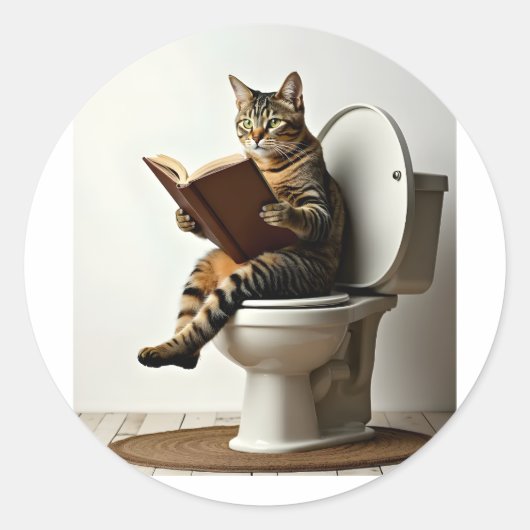 Happy Cat: Schattige kittenontwerp voor kattenlief Ronde Sticker (Voorkant)