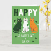 Happy Cat St Cattys Day Son Card Kaart (Gele Bloem)