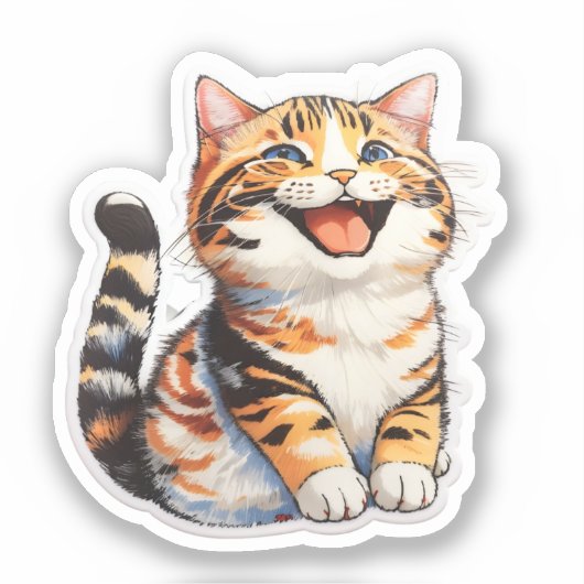 Happy Cat Sticker (Voorkant)