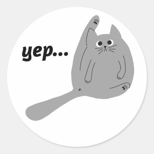 Happy Cat Stretching Kitten met hoge poot Ronde Sticker (Voorkant)