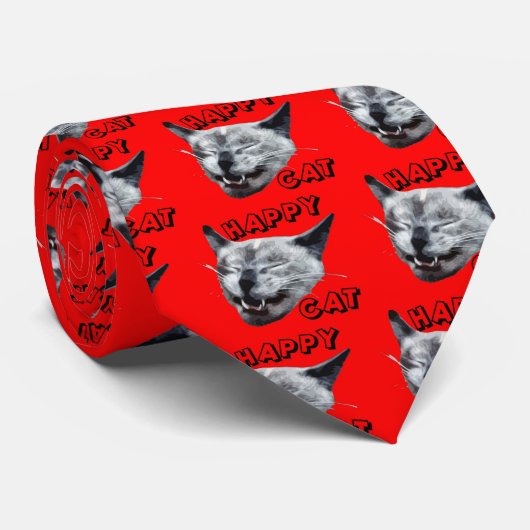 Happy Cat Stropdas (Opgerold)