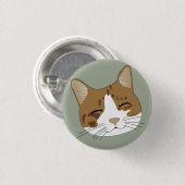 Happy cat-tekening ronde button 3,2 cm (Voorkant /achterkant)