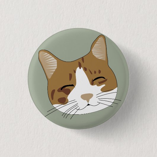 Happy cat-tekening ronde button 3,2 cm (Voorkant)