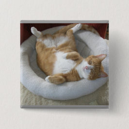 Happy Cat Vierkante Button 5,1 Cm