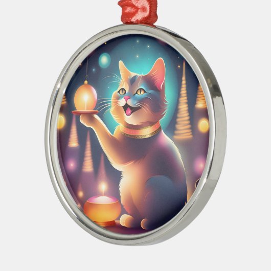 Happy cat viert kerst, Ornament (Links)