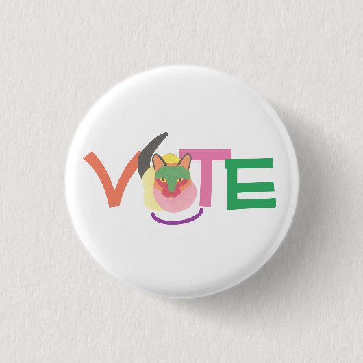 Happy Cat Vote GOTV Button (Voorkant)