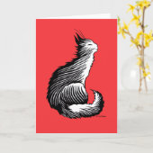 Happy Cat Wenskaart Kaart (Gele Bloem)