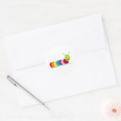 Happy Caterpijler Ronde Sticker (Envelop)