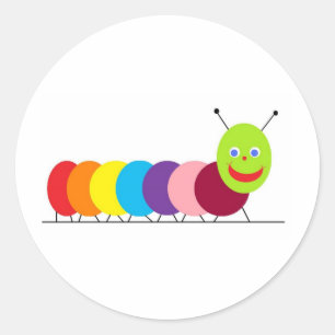 Happy Caterpijler Ronde Sticker