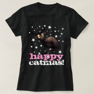 Happy Catmas. - Jongens grappige kerstkat T-shirt
