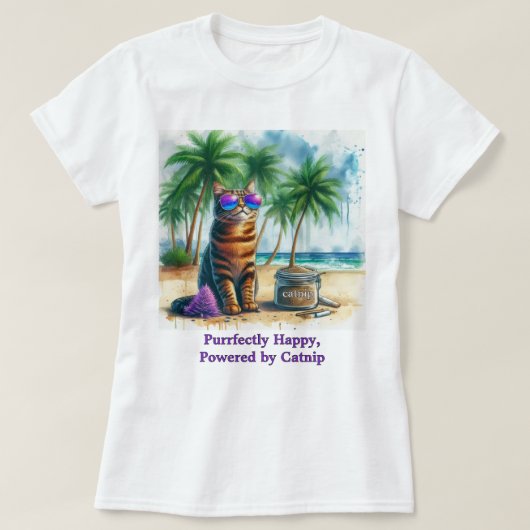 Happy Catnip Cat Funny Cat Lovers T-shirt (Design voorkant)