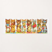 happy cats afdrukken yogamat (Voorkant (horizontaal))