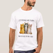 Happy Cats and Human Headaches T-Shirt Design (Voorkant)