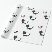 Happy Cats Art Litografie Wrapping Paper Cadeaupapier (Uitgerold)