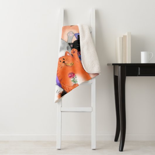 Happy Cats Baby Sherpa Blanket - Aangepaste tekst Deken (In situ)