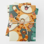 Happy Cats Birthday Wrapping Paper (In situ)