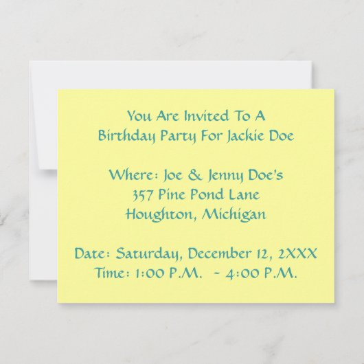 Happy Cats Line Dansans Party Uitnodiging (Achterkant)