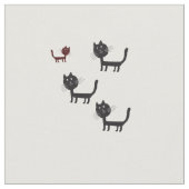 Happy Cats Lyhography Design Fabric Stof (Close Up)