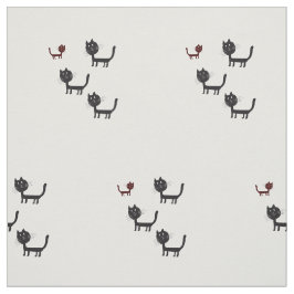 Happy Cats Lyhography Design Fabric Stof
