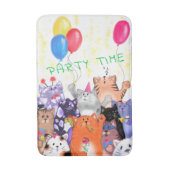Happy Cats Party Badmat - Aangepaste tekst (Voorkant Verticaal)