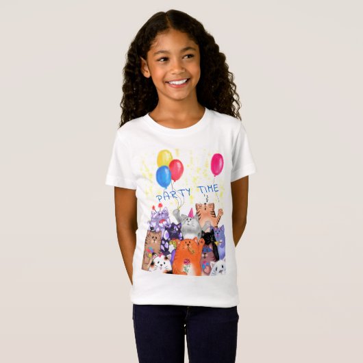 Happy Cats Party T-Shirt Gift (Voorkant volledig)