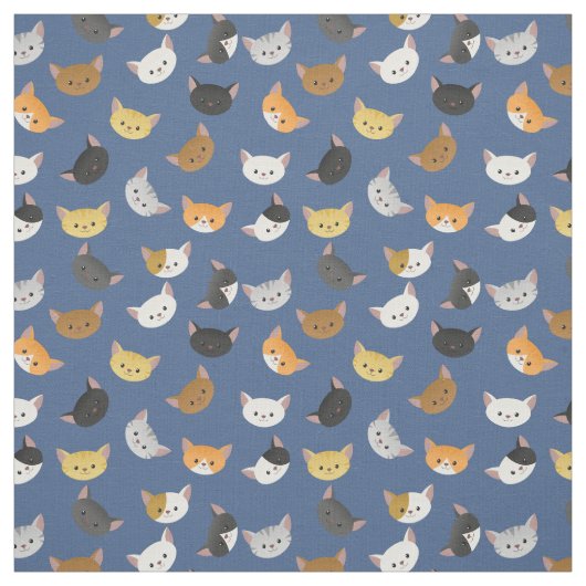 Happy Cats Pattern Stof (Swatch)