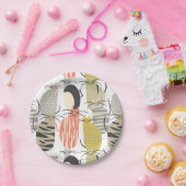 Happy Cats Whimsical Pattern Papieren Bordje (Feest)