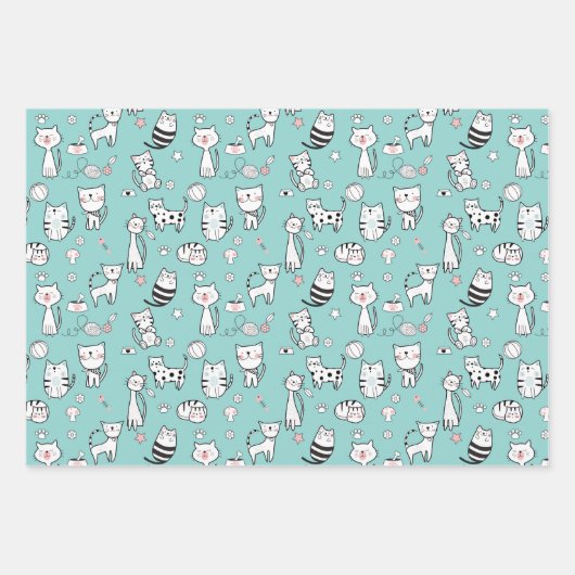 Happy Cats Wrapping Paper (Voorkant 3)