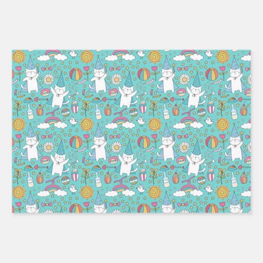 Happy Cats Wrapping Paper (Voorkant)