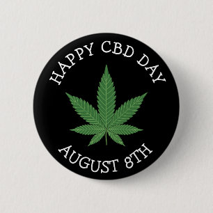 Happy CBD Day Funny Feestdagen Ronde Button 5,7 Cm