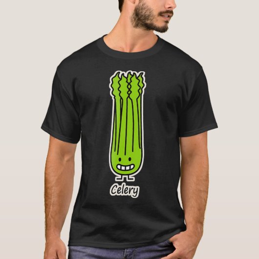 Happy Celery Stalk Bunch green fiber vegetable T-shirt (Voorkant)