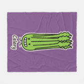 Happy Celery Stalk Bunch green fibre Fleece Deken (Voorkant (Horizontaal))