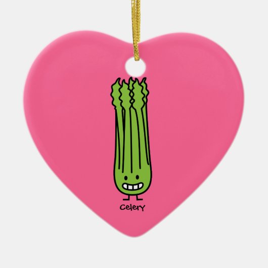 Happy Celery Stalk Bunch green fibre Keramisch Ornament (Voorkant)